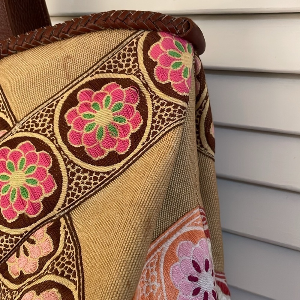 Hadley Pollet Large Zinnia Departure Leather Braided Weekender - Picture 3 of 16